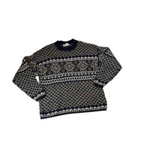 Vtg Northern Apparel Sweater Mens Size Large 100% Wool Geometric Fair Isle Ski